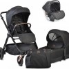 Cangaroo Καρότσι  3 σε 1 Macan Black με Car Seat I-size (3800146235291)