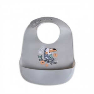 Cangaroo Σαλιάρα Σιλικόνης Rooibos  Με Τσέπη Grey (3800146267834)  Cangaroo Σαλιάρα Σιλικόνης Rooibos  Με Τσέπη Grey (3800146267834)