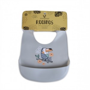 Cangaroo Σαλιάρα Σιλικόνης Rooibos  Με Τσέπη Grey (3800146267834)  Cangaroo Σαλιάρα Σιλικόνης Rooibos  Με Τσέπη Grey (3800146267834)