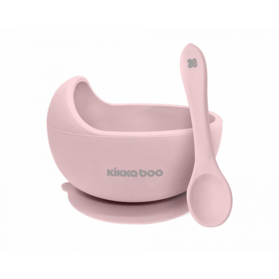 Kikka Boo Παιδικό Σετ Φαγητοδοχείου από Σιλικόνη Yummy Pink (31302040114)