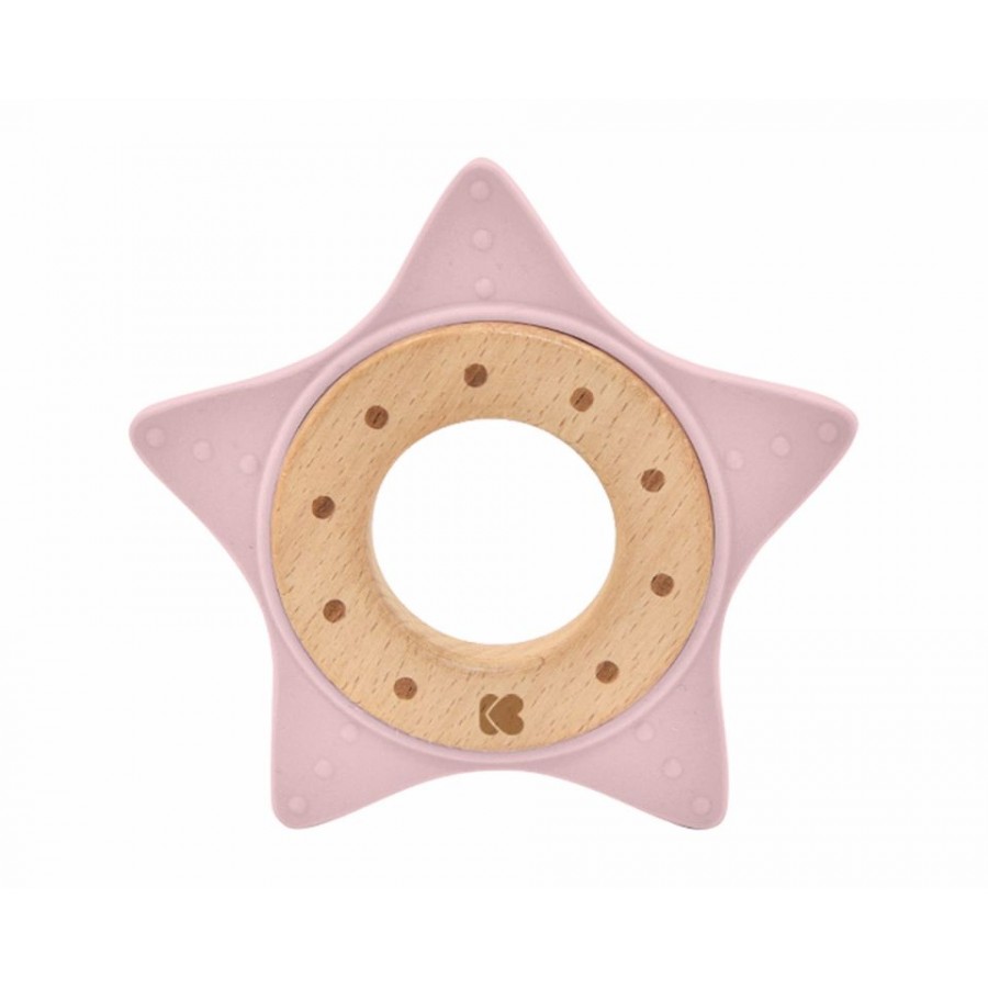 Kikka Boo Μασητικό Σιλικόνης και Ξύλο Star Pink (31303020058)