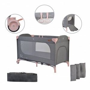 Cangaroo Παρκοκρέβατο  1 επιπέδου Skyglow Pink (3800146248918) Cangaroo Παρκοκρέβατο  1 επιπέδου Skyglow Pink (3800146248918)