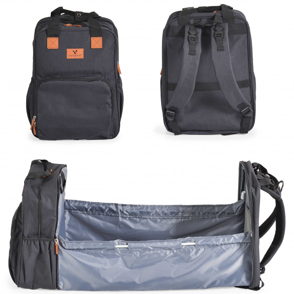 Cangaroo Backpack Τσάντα Αλλαξιέρα Πτυσσόμενη Liana Black (3800146268732)