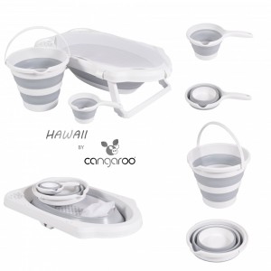 Cangaroo Πτυσσόμενο Σετ Μπάνιου Hawaii Grey (3800146268800)  Cangaroo Πτυσσόμενο Σετ Μπάνιου Hawaii Grey (3800146268800)