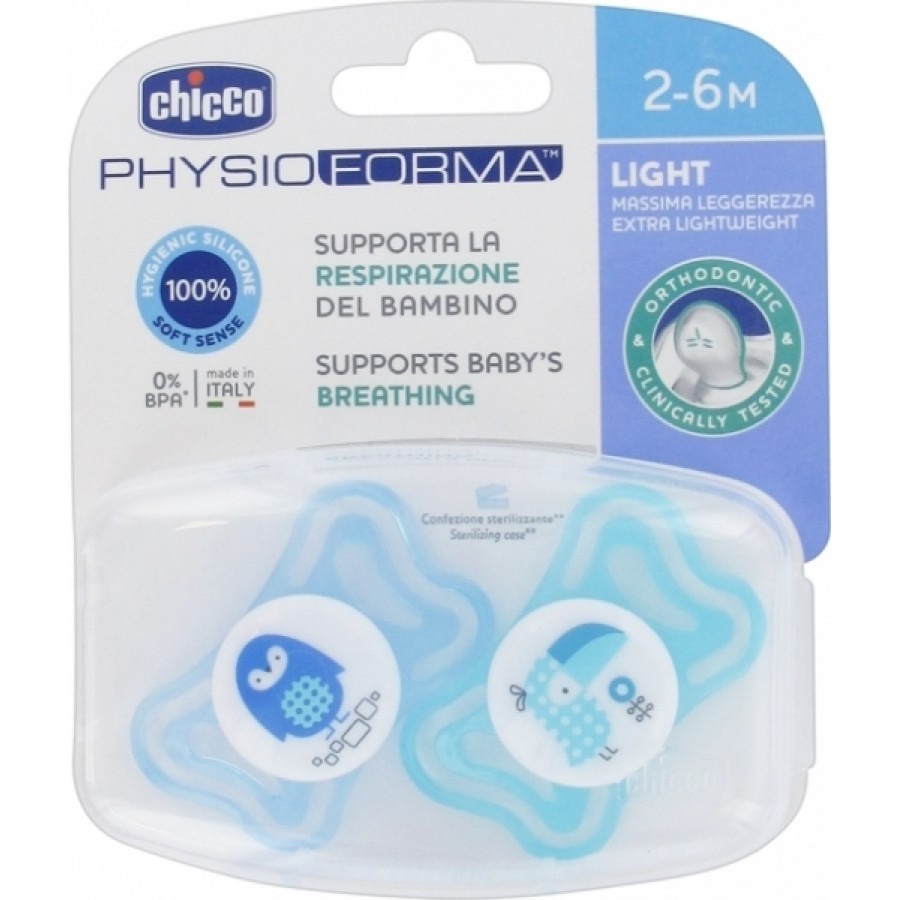 Chicco PhysioForma Light Σιλικόνης Blue Birds 2-6m 2τμχ (C10-71031-21)