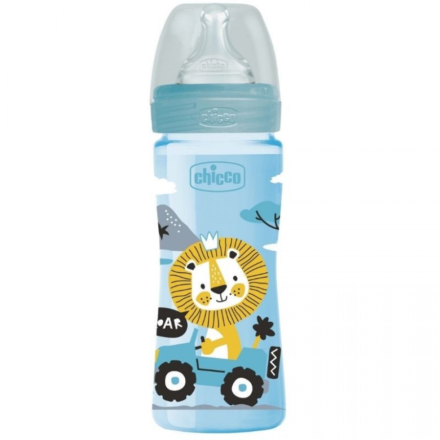 Chicco Μπιμπερό Well Being Πλαστικό Lion Blue 250ml (A60-28623-20)