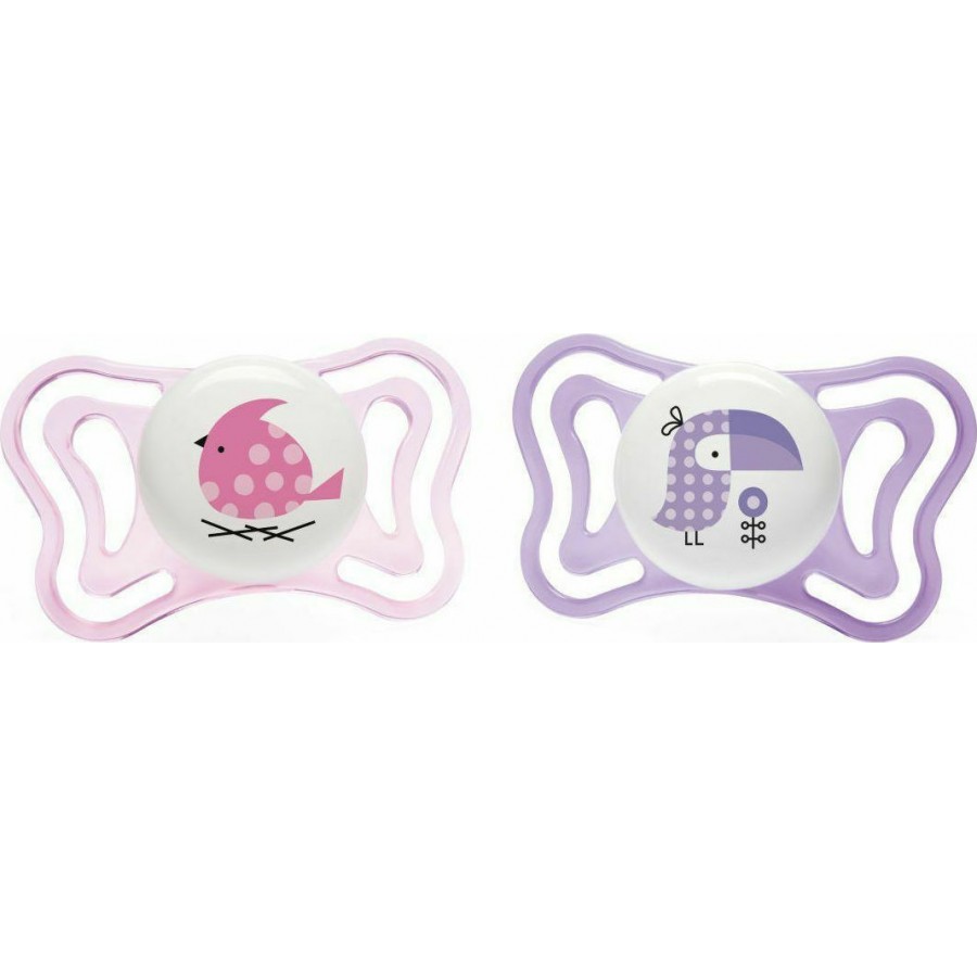 Chicco PhysioForma Light Σιλικόνης Pink/Purple Birds 2-6m 2τμχ (C10-71031-11)