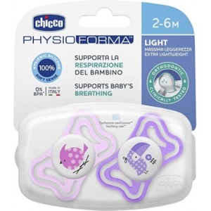 Chicco PhysioForma Light Σιλικόνης Pink/Purple Birds 2-6m 2τμχ (C10-71031-11) Chicco PhysioForma Light Σιλικόνης Pink/Purple Birds 2-6m 2τμχ (C10-71031-11)