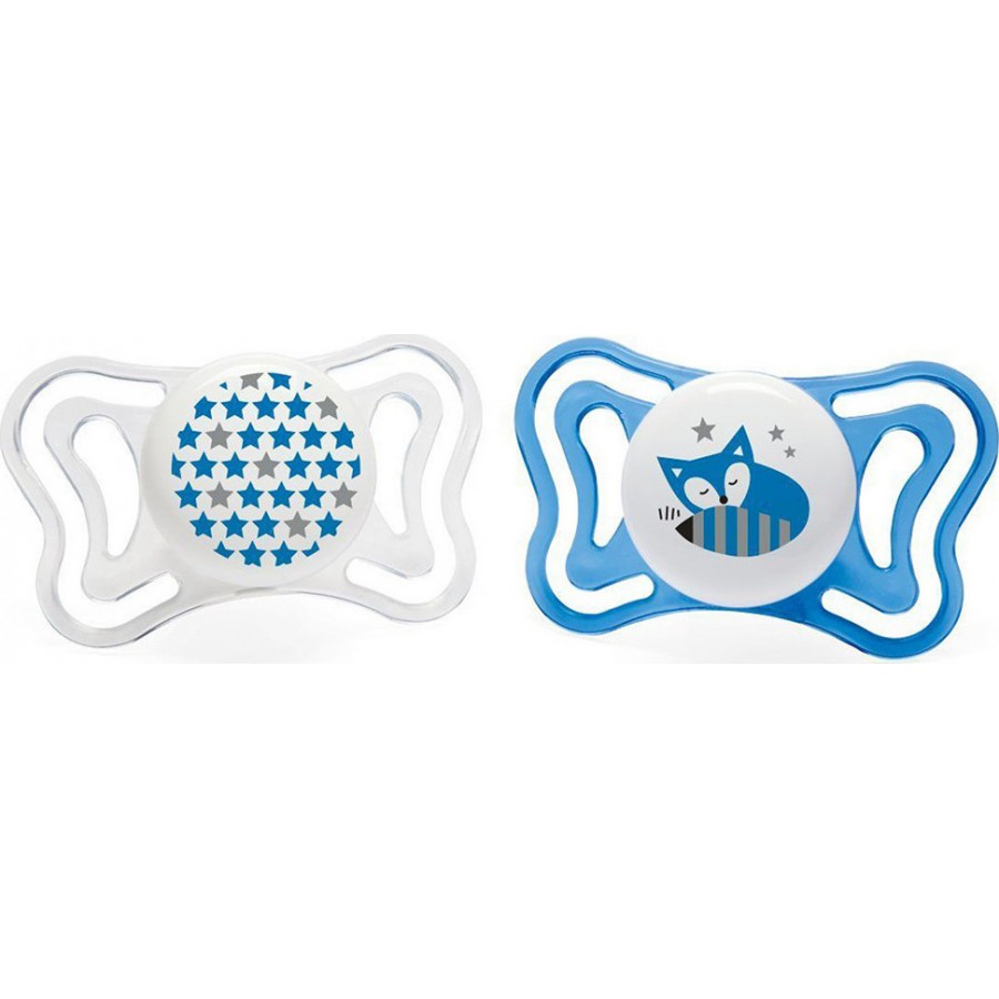 Chicco PhysioForma Light Σιλικόνης Blue/White Fox/Stars 6-16m 2τμχ (C20-71033-21)