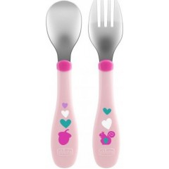 Chicco Βρεφικό Σετ με Πιρούνι από Μέταλλο Ροζ για 18+ μηνών 2τμχ (F05-16102-10) Chicco Βρεφικό Σετ με Πιρούνι από Μέταλλο Ροζ για 18+ μηνών 2τμχ (F05-16102-10)