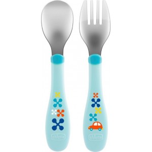 Chicco Βρεφικό Σετ με Πιρούνι από Μέταλλο Σιελ για 18+ μηνών 2τμχ (F05-16102-20)