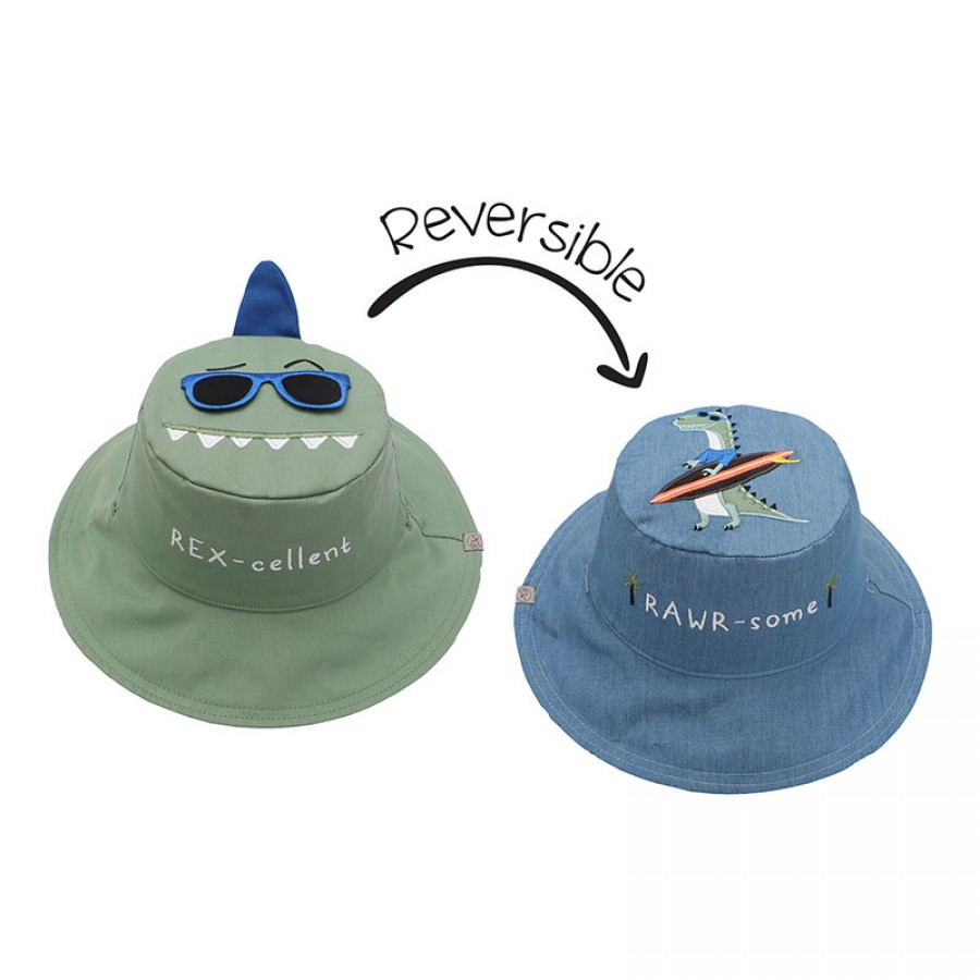 Flapjackkids Καπέλο Διπλής Όψης UPF 50+ Dino/Surf 6μηνών - 2 χρονών (FJKSH826)