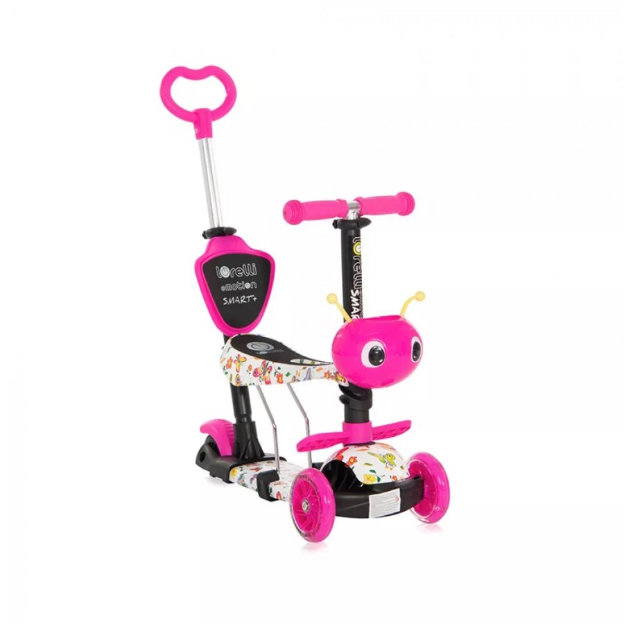 Lorelli Bertoni Scooter Smart Plus Pink Butterfly Με χειρολαβή Γονέα (10390030021)