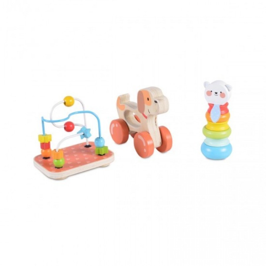 MONI Ξύλινο σετ με 3 εκπαιδευτικά παιχνίδια Wooden toys 2203 set (3800146221645)
