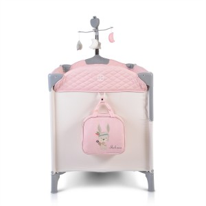 Cangaroo Παρκοκρέβατο 2 επιπέδων Με παιχνίδι Indiana Pink (3800146248345)  Cangaroo Παρκοκρέβατο 2 επιπέδων Με παιχνίδι Indiana Pink (3800146248345)