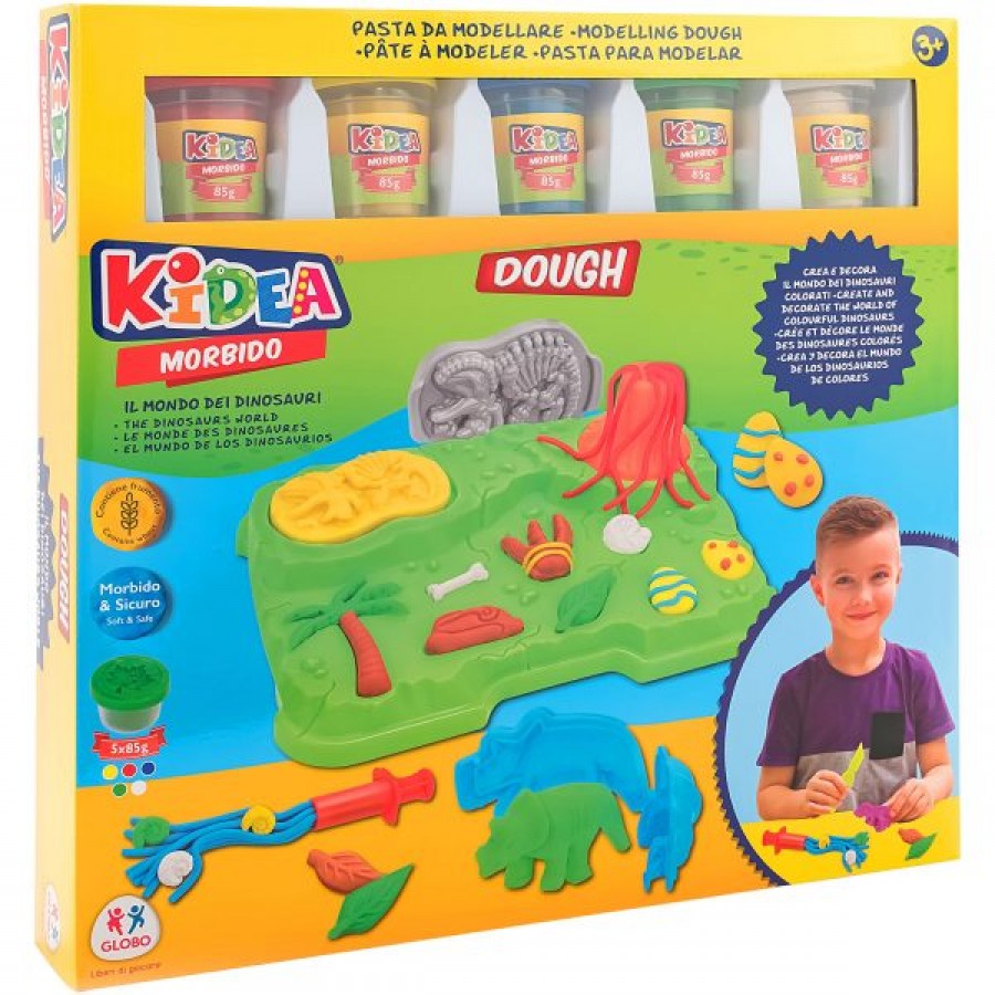 Kidea Set πλαστελίνες με τον κόσμο των δεινοσαύρων Globo (39031)
