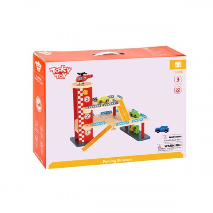 Tooky Toys Ξύλινος χώρος Στάθμευσης 3 ορόφων TL698 (6972633370352)