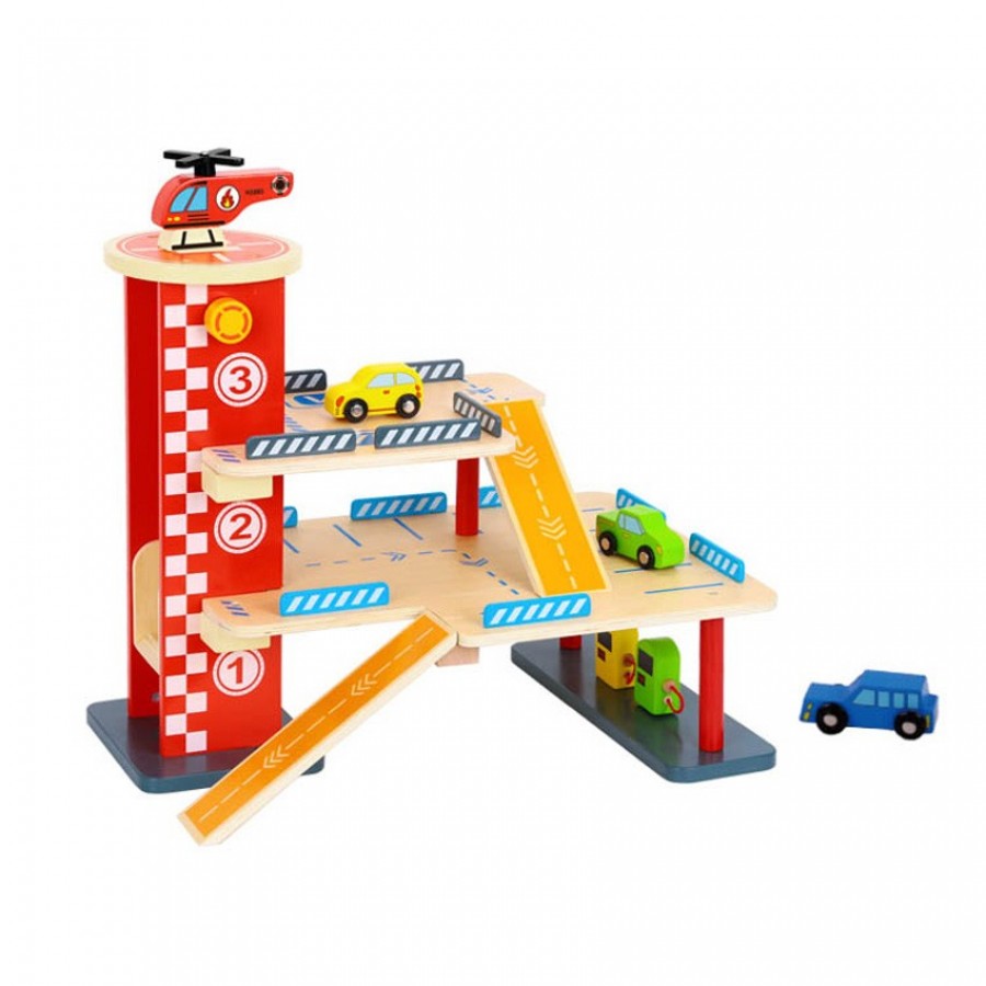 Tooky Toys Ξύλινος χώρος Στάθμευσης 3 ορόφων TL698 (6972633370352)