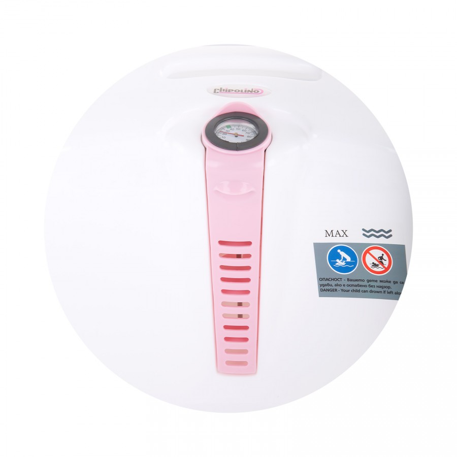 Chipolino Μπανιέρα Μωρού Vela 87cm με Βάση & Θερμόμετρο Pink (VKVE00212PI)