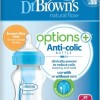 Dr. Brown's Natural Flow Options+ Μπλε Πλαστικό Μπιμπερό με Φαρδύ Λαιμό και Θηλή Σιλικόνης 2x270ml (WB92602)