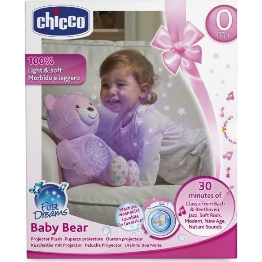 Chicco Παιχνίδι Αρκούδος με Μουσική & Προβολέα First Dreams Baby Bear Pink ( Y02-08015-10)