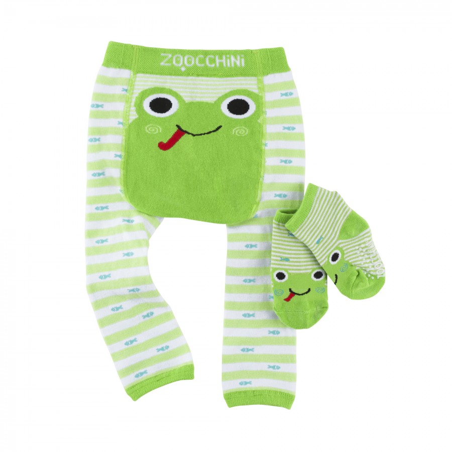 Ρούχα για Μπουσούλημα Grip+Easy Crawler Pants & Socks Set – Flippy the Frog (ZOO12502)