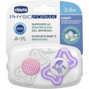 Chicco PhysioForma Light Σιλικόνης Pink/Purple Birds 2-6m 2τμχ (C10-71031-11)