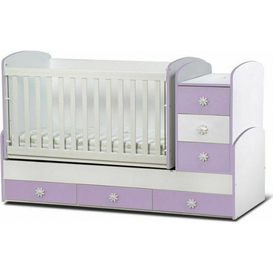  Πολυμορφική κούνια μωρού Dessy Maxi White-Purple (Dzb-white-purple)