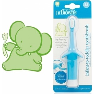Dr. Brown's Toothbrush Βρεφική Οδοντόβουρτσα Ελεφαντάκι 0-3 ετών-μπλε  (HG014) Dr. Brown's Toothbrush Βρεφική Οδοντόβουρτσα Ελεφαντάκι 0-3 ετών-μπλε  (HG014)