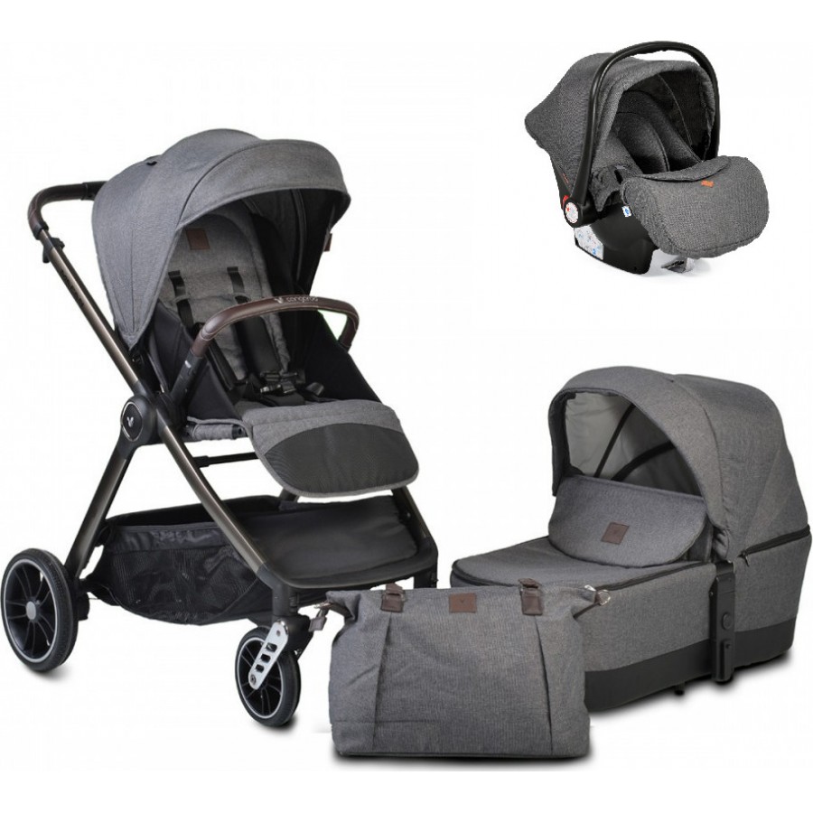 Cangaroo Καρότσι  3 σε 1 Macan Grey με Car Seat I-size (3800146235314)