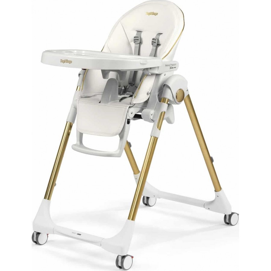 Peg Perego Καρέκλα Φαγητού Prima Pappa Follow Me New Gold (4132BL100) +  Δώρο μπάρα παιχνιδιών