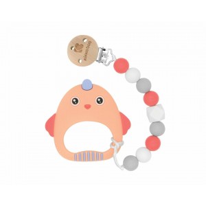 Kikkaboo Κλιπ Πιπίλας με Μασητικό Orange Bird  (31303010037) Kikkaboo Κλιπ Πιπίλας με Μασητικό Orange Bird  (31303010037)