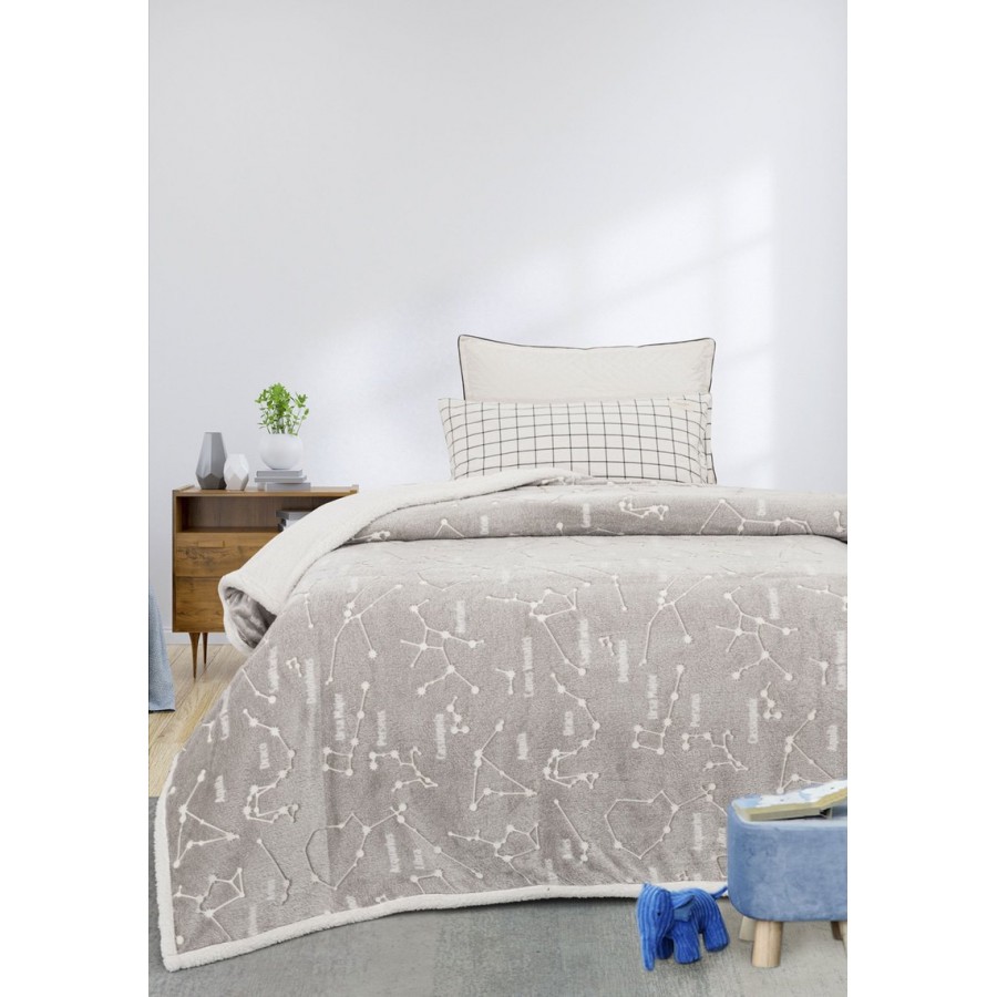 Palamaiki Home Κουβέρτα Κούνιας Flannel & Sherpa 110x140 Φωσφόριζέ Orion (13006-004)