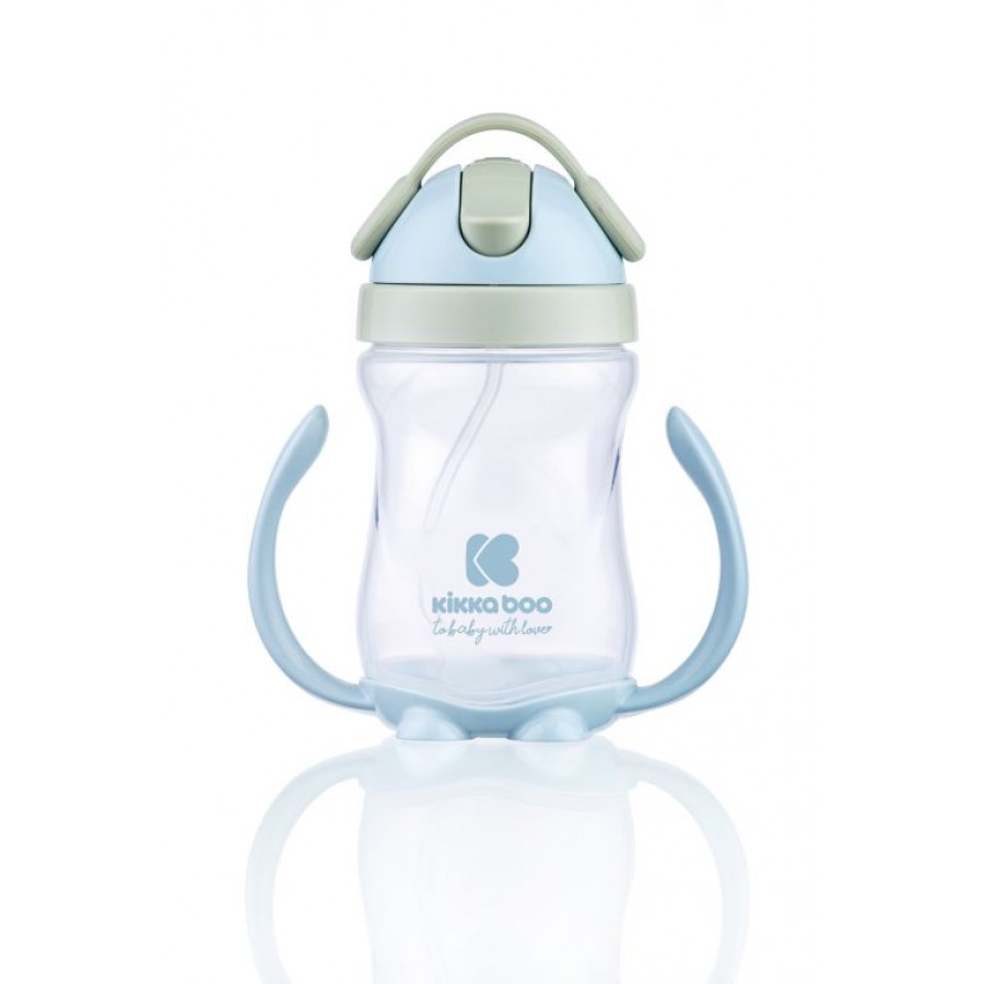 KikkaBoo Κύπελλο με Καλαμάκι Sippy cup with straw 300ml Blue (31302030046)