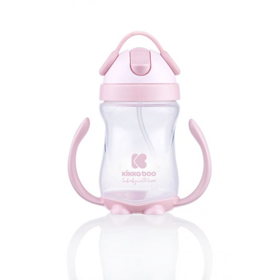 KikkaBoo Κύπελλο με Καλαμάκι Sippy cup with straw 300ml Pink (31302030045)