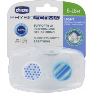 Chicco PhysioForma Light Σιλικόνης Blue/White Lines/Stars 6-16m 2τμχ (C20-71033-21) Chicco PhysioForma Light Σιλικόνης Blue/White Lines/Stars 6-16m 2τμχ (C20-71033-21)