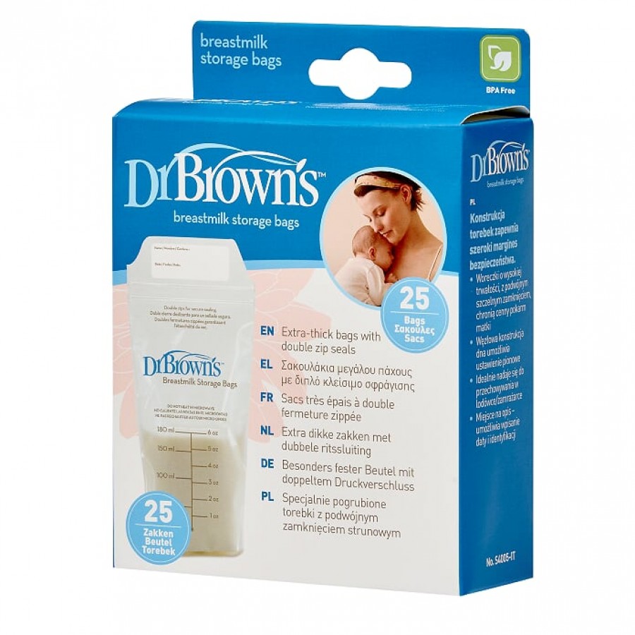 Dr Brown's Σακουλάκια Φύλαξης Μητρικού Γάλακτος 25τμχ (S4005)