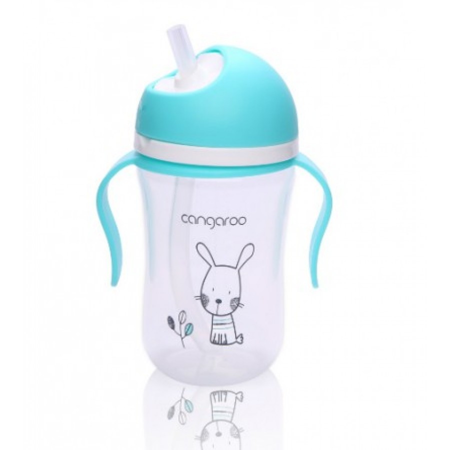 Εκπαιδευτικό κύπελλο με καλαμάκι 300ml Bunny Blue Cangaroo  (103647)