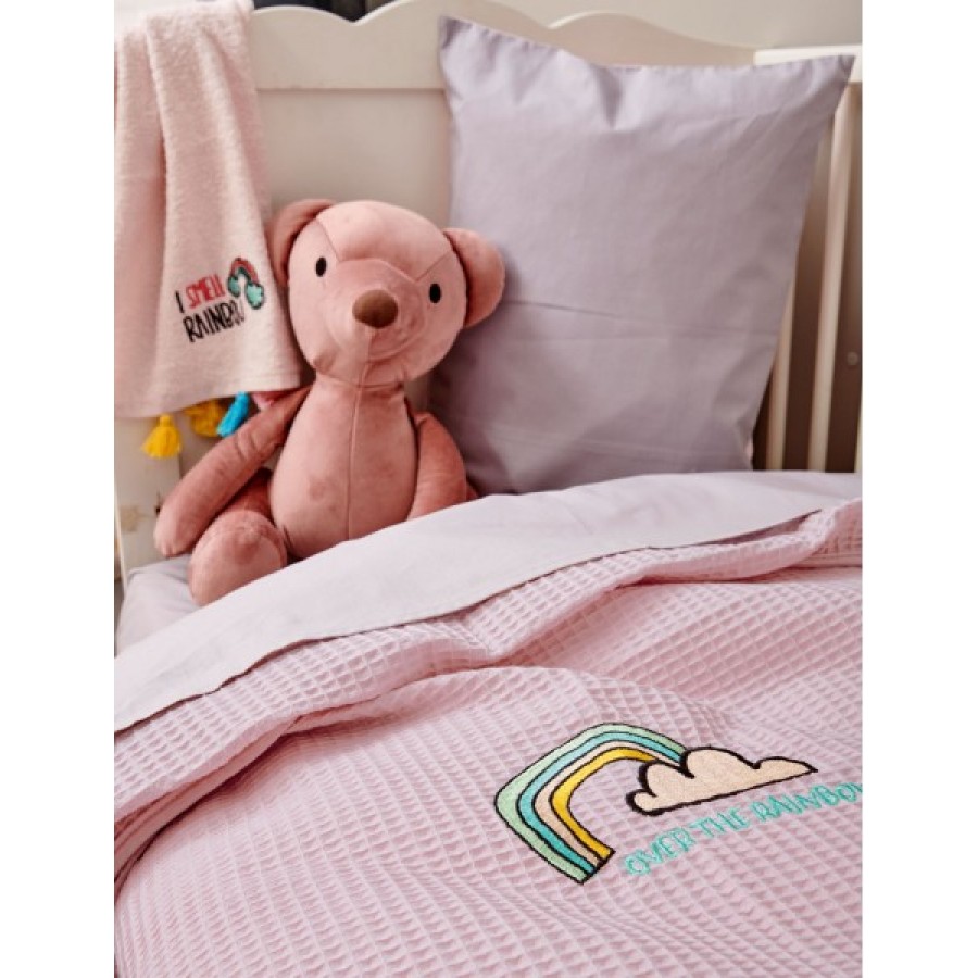 Palamaiki Home Κουβέρτα Πικέ Bebe Blanket Pikelino Pink (5205857210076)