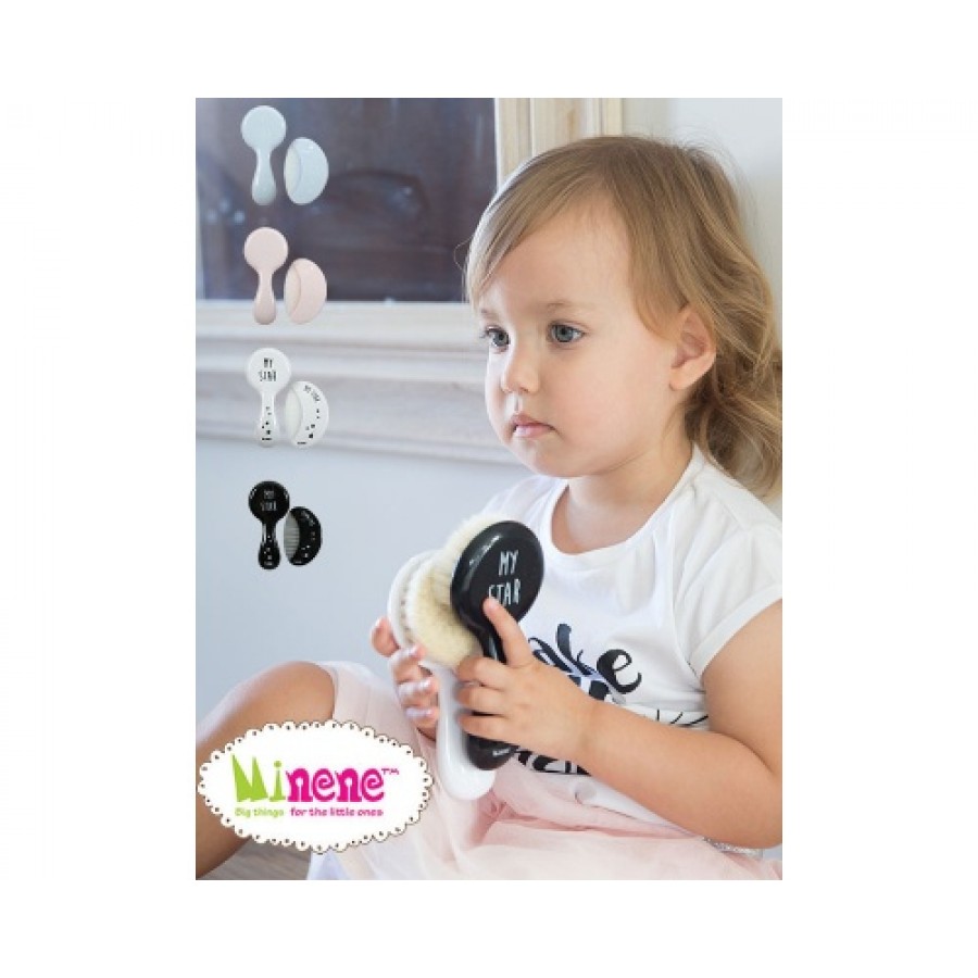 Minene Baby Hair Brush  Comb Set Βούρτσα-Χτένα -Black (18319006190)