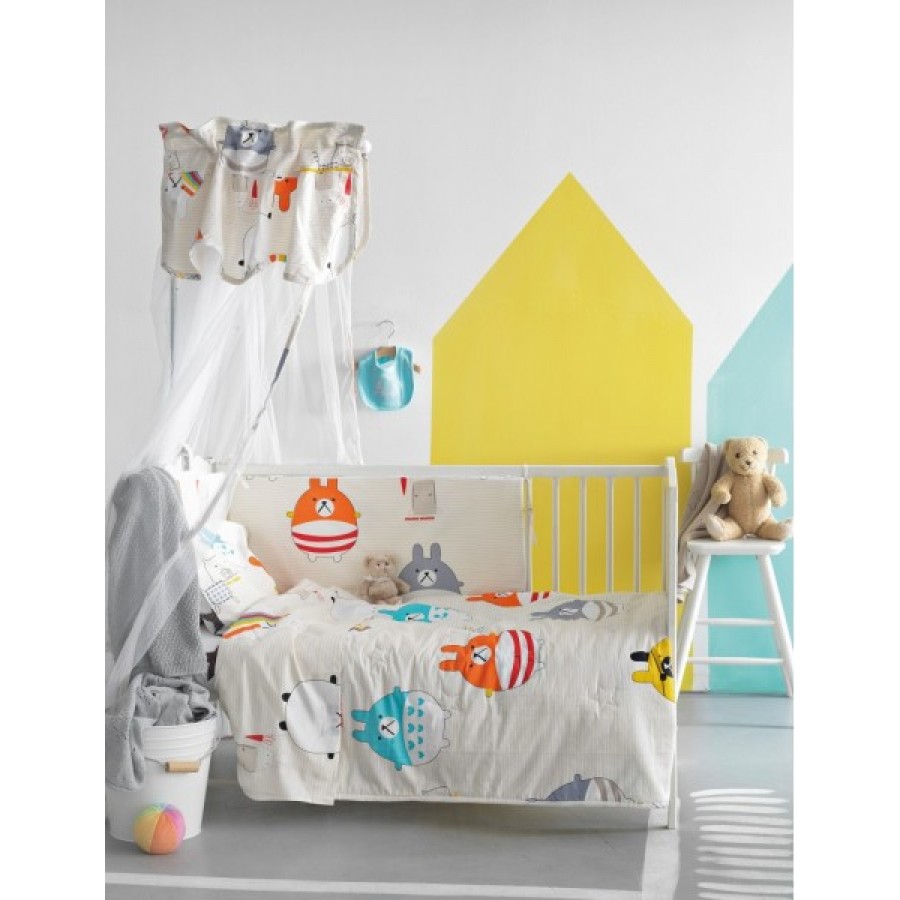 Palamaiki Home Σετ Κούνιας 7 Τεμαχίων Baby Satin BS7017 (5205857152796)