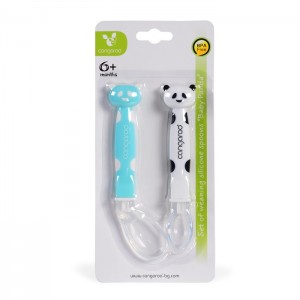 Baby Panda Βρεφικό Σετ 2 Κουτάλια Σιλικόνης Blue Cangaroo (104540)  Baby Panda Βρεφικό Σετ 2 Κουτάλια Σιλικόνης Blue Cangaroo (104540)