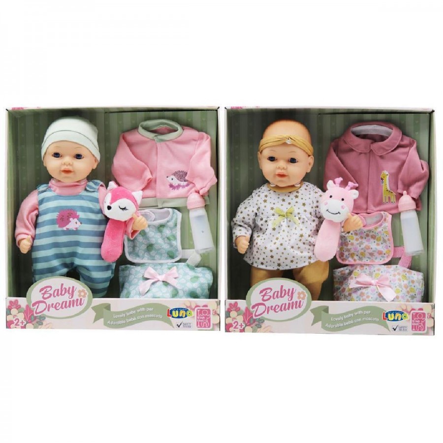Luna Toys Κούκλα Μωράκι 33 εκ. με Κουδουνίστρα και Σετ Αλλαξιάς (000622190)