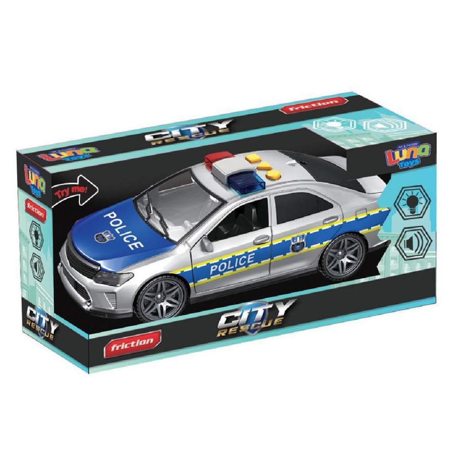 Luna Toys Όxημα Αστυνομία Friction 1:14  Ασημί με Ήχο και Φως (000622278)