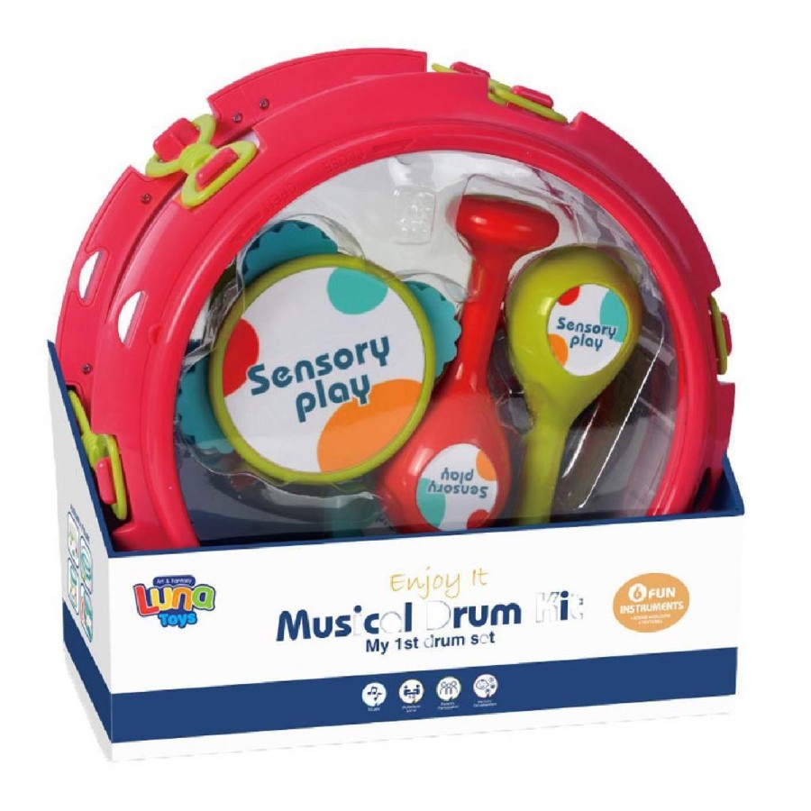 Luna Toys Σετ Ντραμς Μουσικά Όργανα σε χρώμα κόκκινο (000622388)